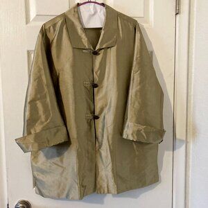 Excellent Condition, SZ XL, GREEN, Coldwater Creek, Silk Jacket